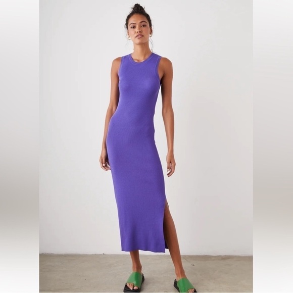 Rails Syd Ribbed Slip Dress Purple Small - Picture 1 of 13